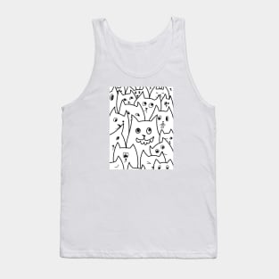 Cartoon Qute Cat Doodle / Cats illustration / Cat line art Tank Top